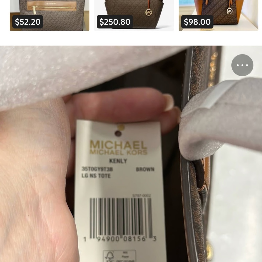 Michael Kors Brown Monogram Tote with Tan Accents - Picture 2 of 8